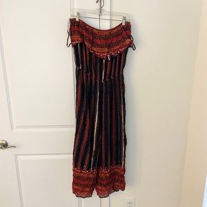 Free People Simone Flounced Jumpsuit M